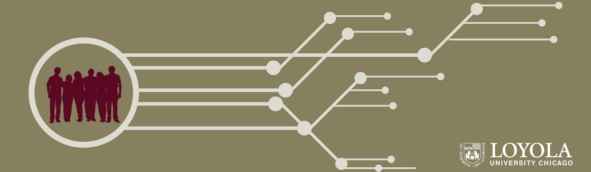 group of people in a circle with computer circuitry
